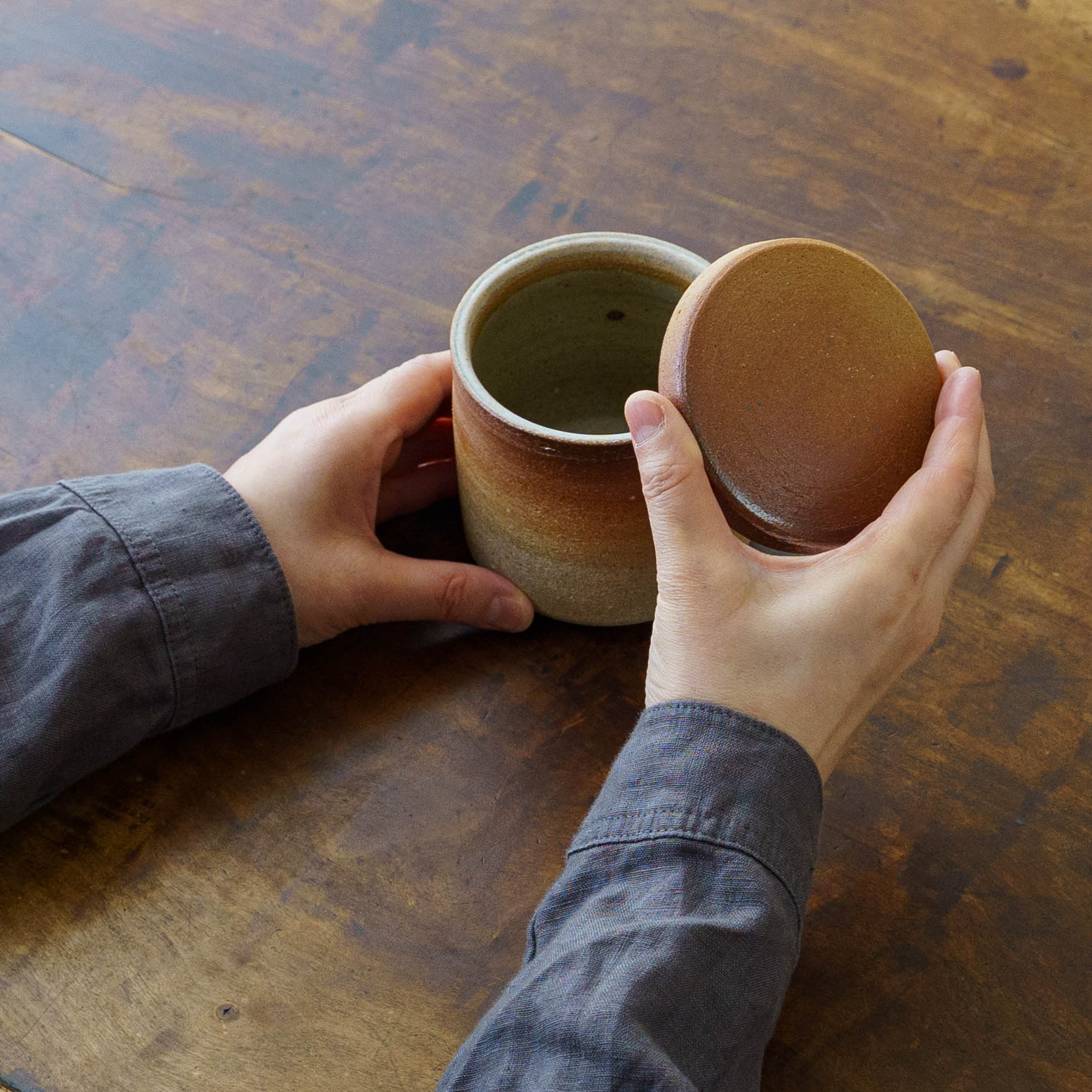 益子焼 川尻製陶所 砂糖壷 筒形 M｜和食器通販 四季折折 – 四季折折