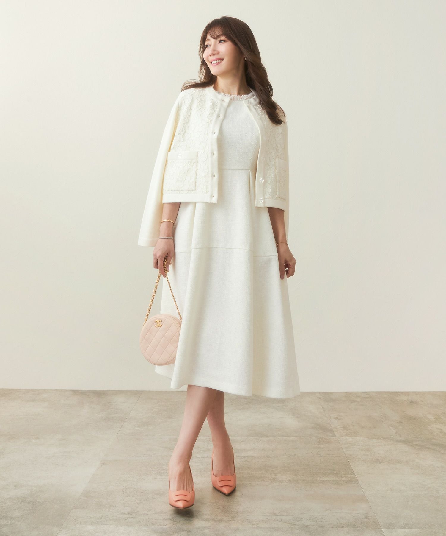 TIME-SALE ツイード フリンジ ワンピース Liala×PG 全2色｜lpg341-1833