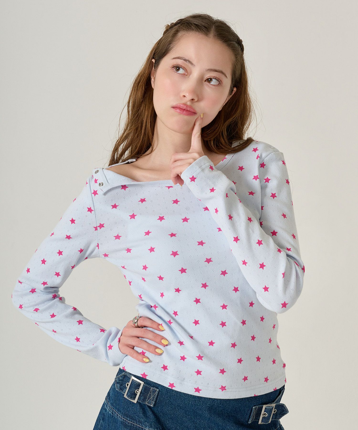 ひつじ】TINA:JOJUN ヴィンテージライク ニットチュニック