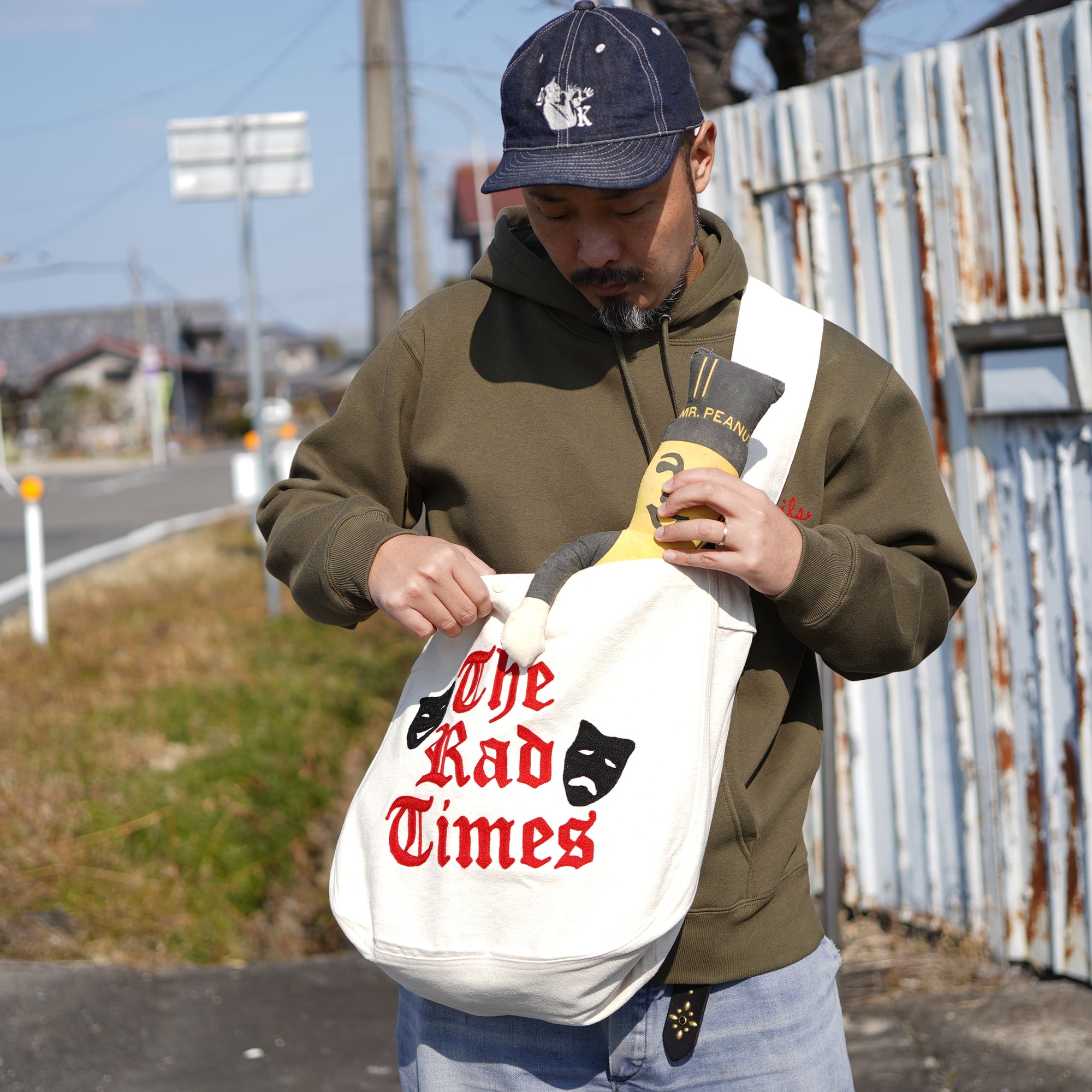 SK OLDIES チェーンステッチ ニュースペーパーバッグ 