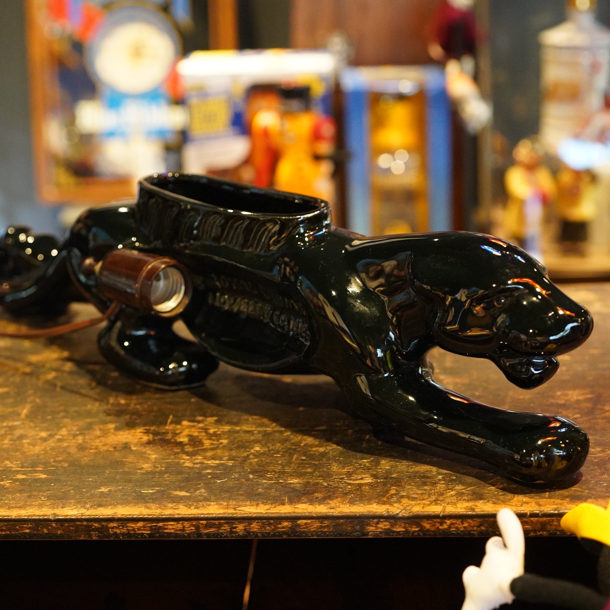 Vintage ブラックパンサー ランプ 50's ミッドセンチュリー 置物