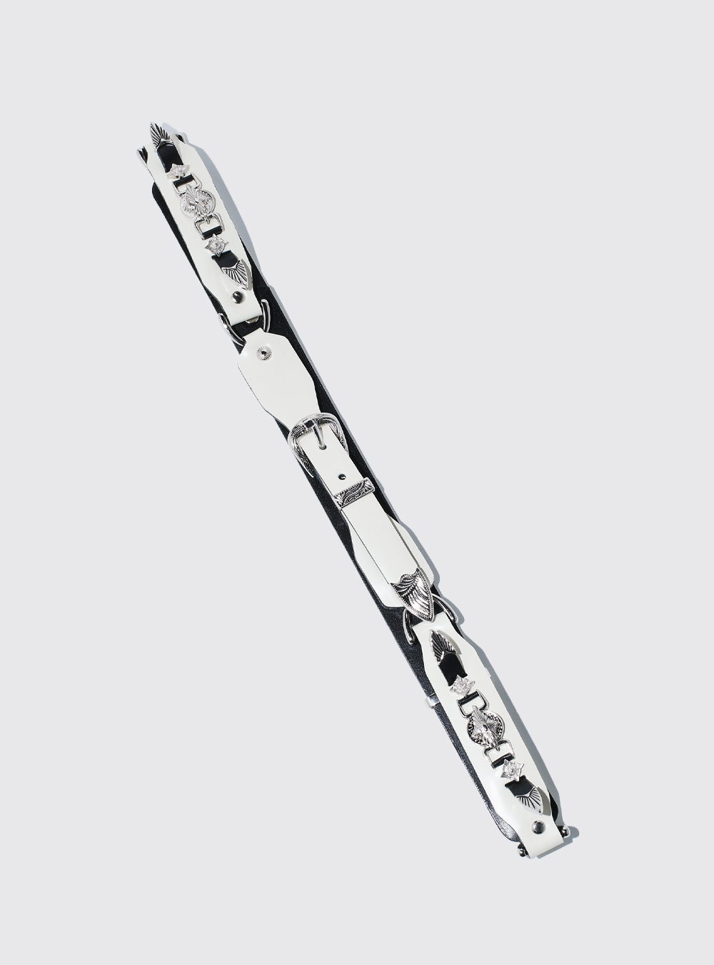 Metal Leather Narrow Belt Off White - By TOGA ARCHIVES societyA