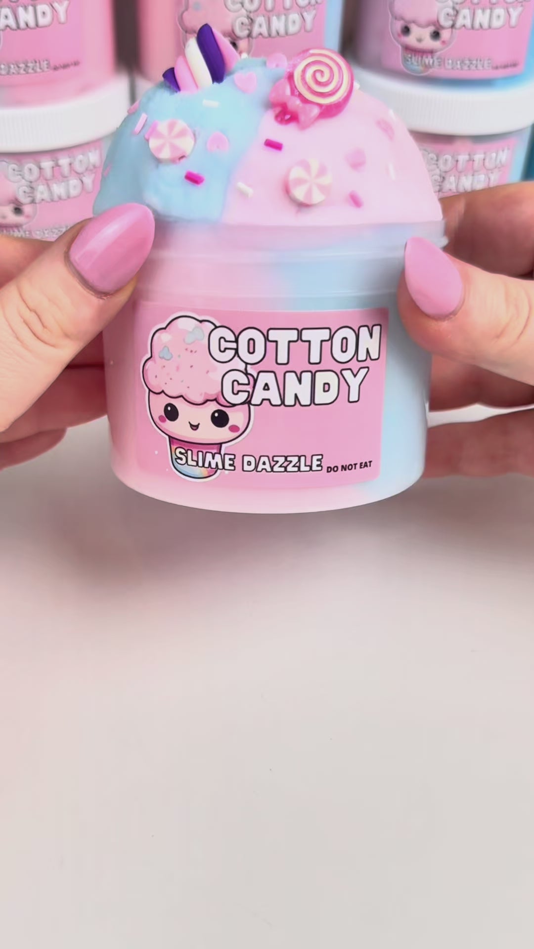 Cotton Candy Blue & Pink Cloud Slime – Cotton Candy Scented Slime