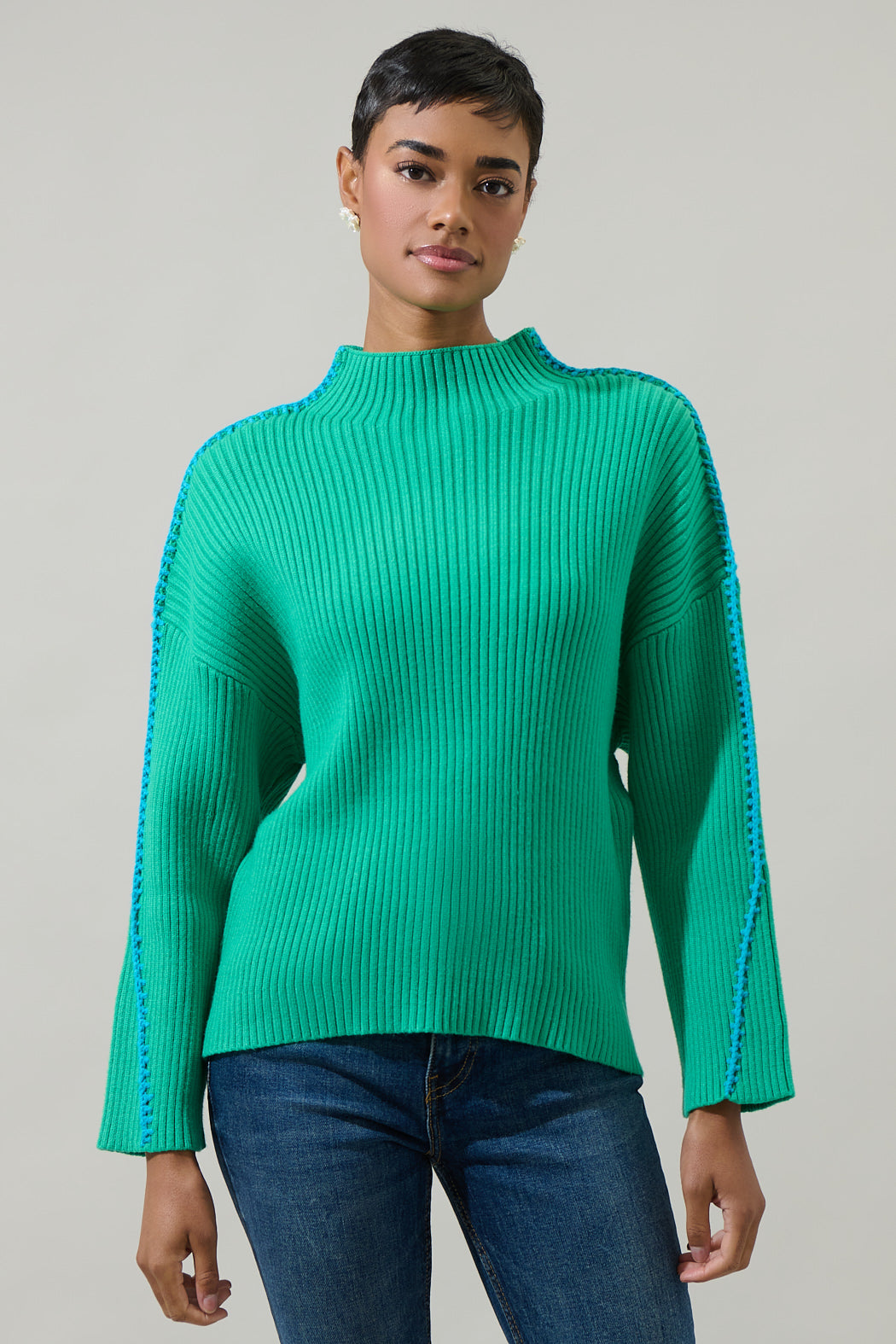 Cole Whipstitch Turtle Neck Sweater – Sugarlips