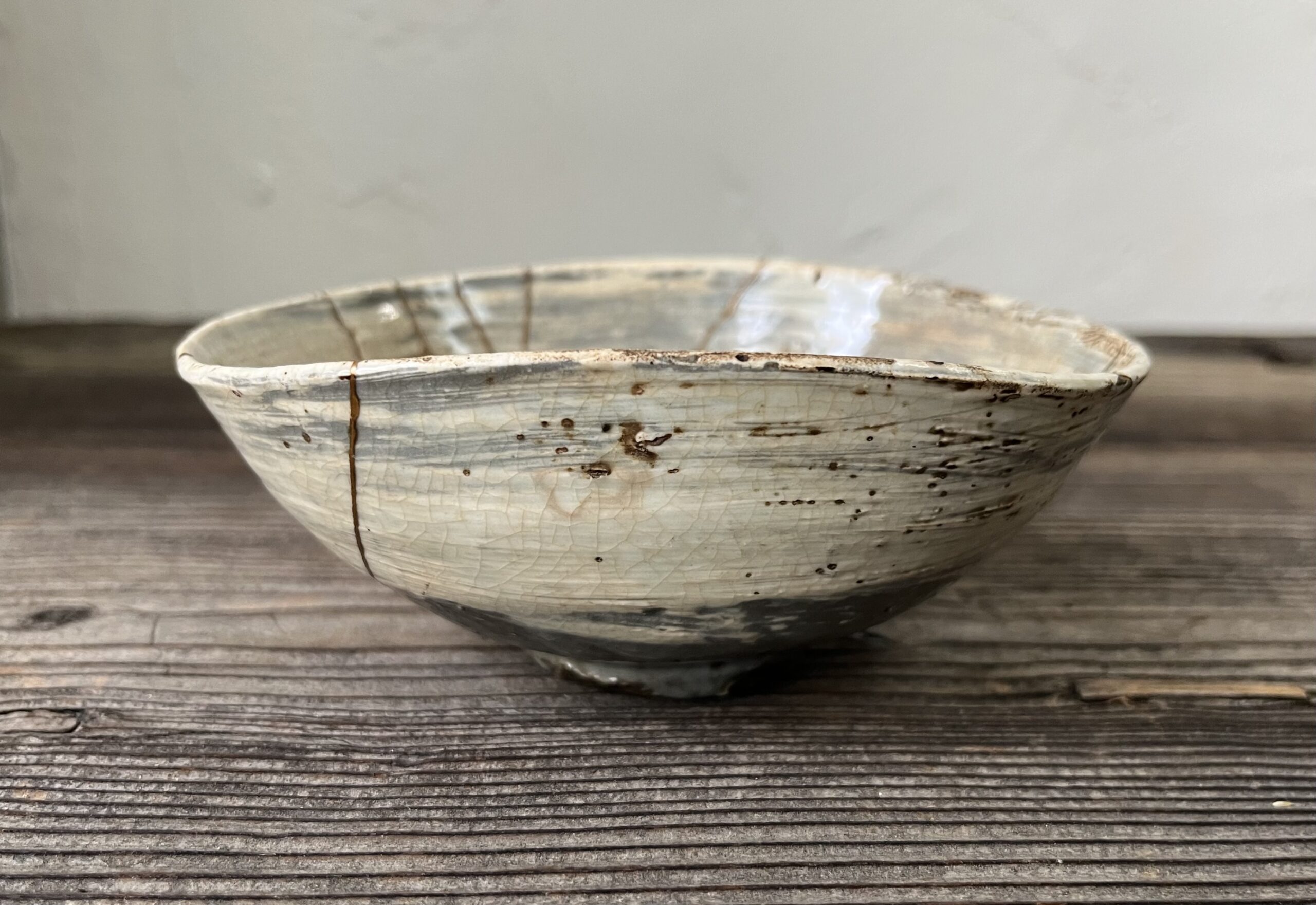 李朝初期～前期桐箱／高麗青磁粉引刷毛目ぐい呑酒器茶碗