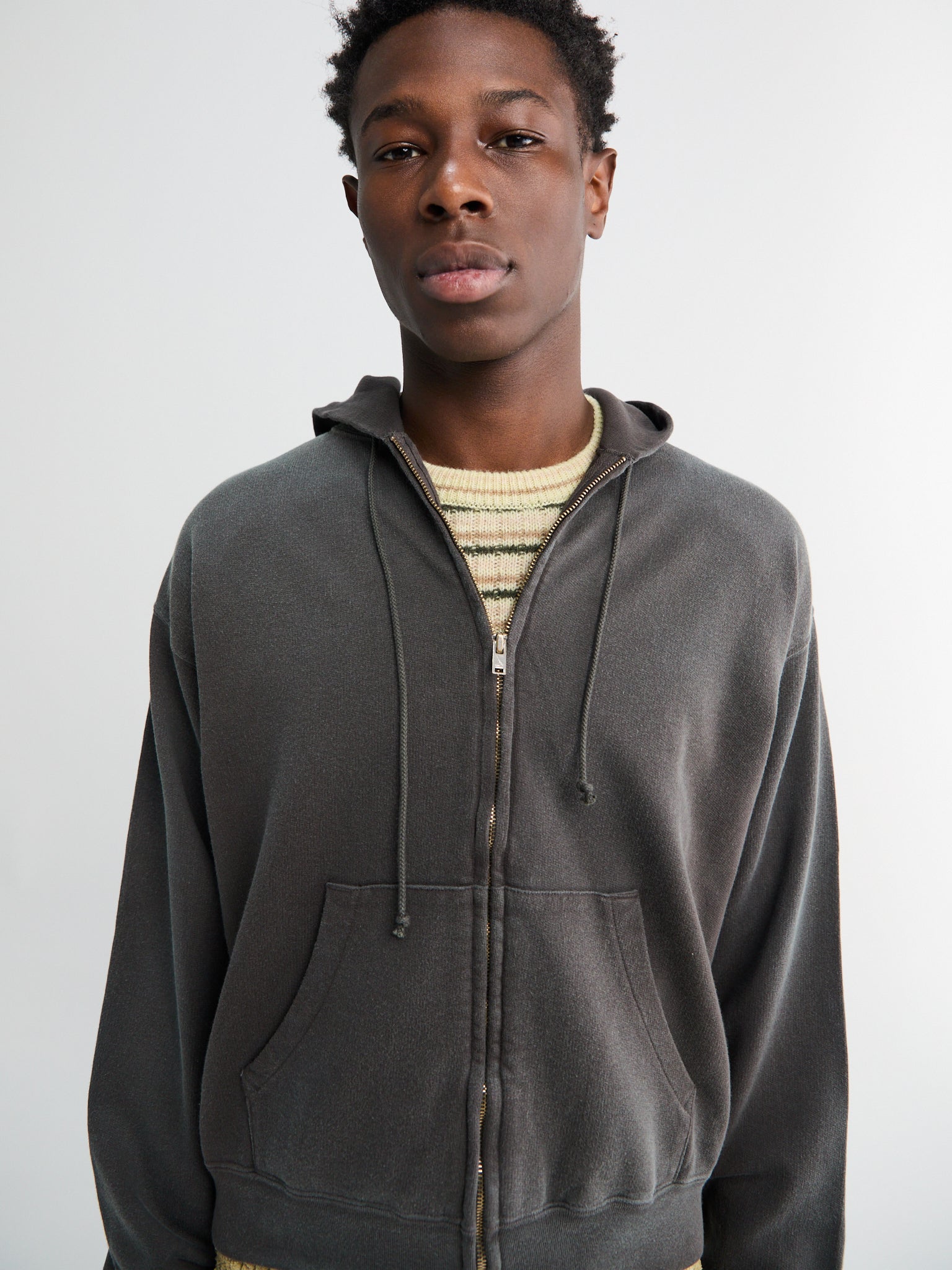 Auralee - Product Dyed Pima Light Sweat Zip Parka in Ink Black – Stoy