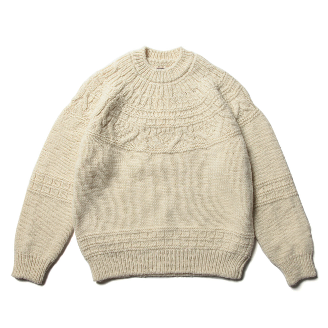 BATONER / バトナー | SPREAD ALAN CREW NECK (メンズ) - Ivory | 通販