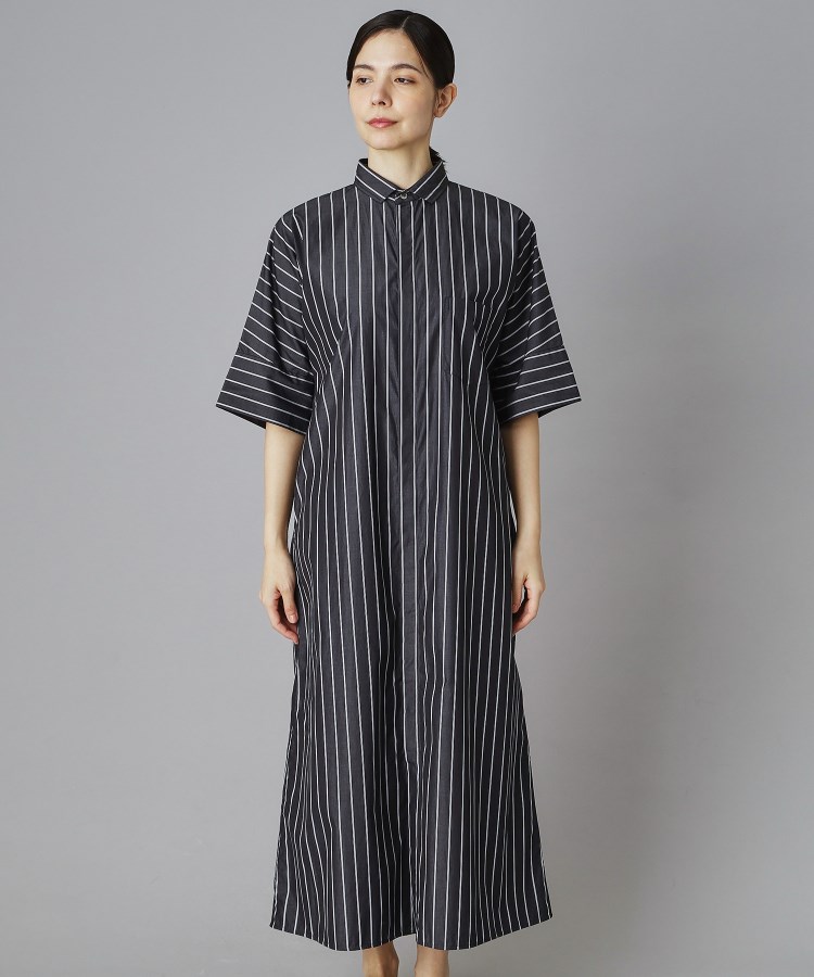 TICCA（ティッカ）テント半袖ストライプシャツワンピース（マキシ