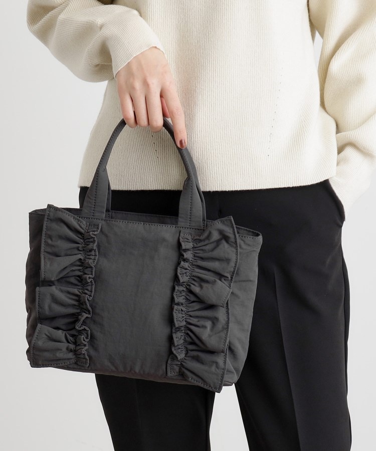 縦フリルナイロン2WAYトート（トートバッグ） | grove（グローブ