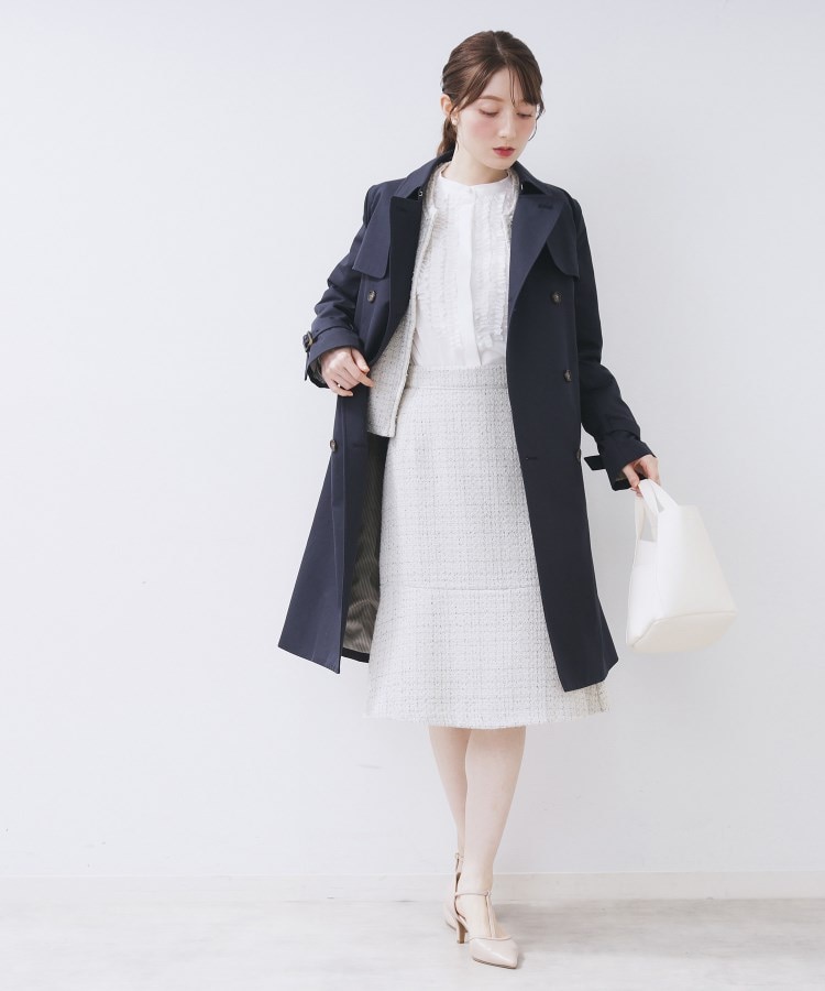 ≪通勤・セレモニー/セットアップ対応≫フレアツイードスカート【洗濯