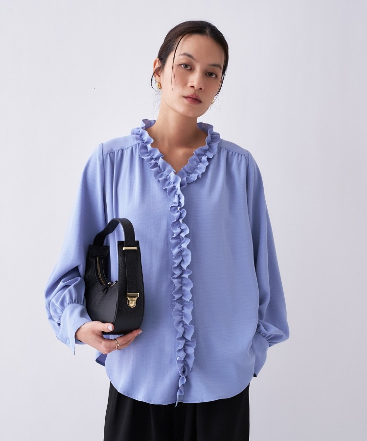 オケージョン／手洗い可】フリルブラウス（シャツ・ブラウス