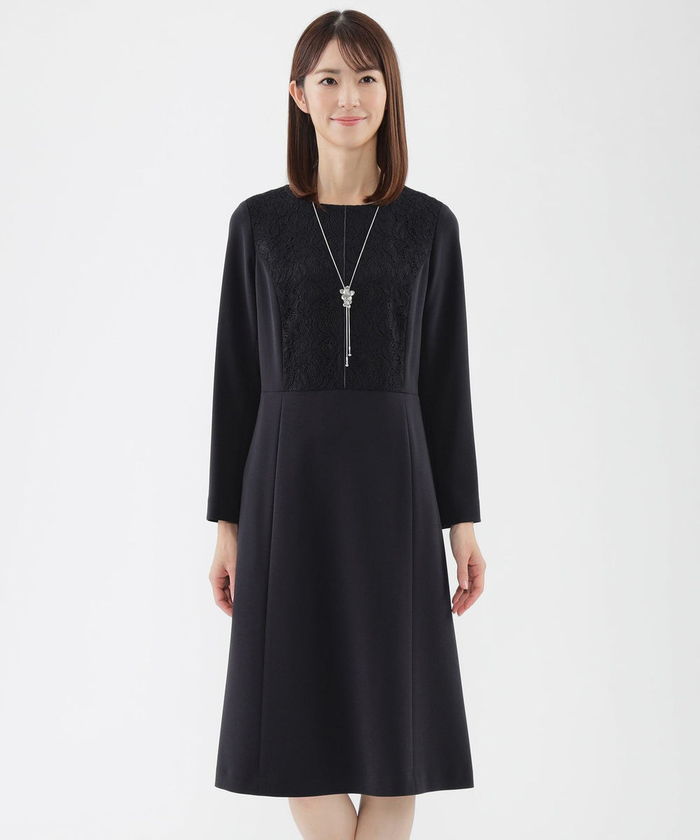 ウォッシャブル】ダブルクロスレースコンビワンピース(ワンピース