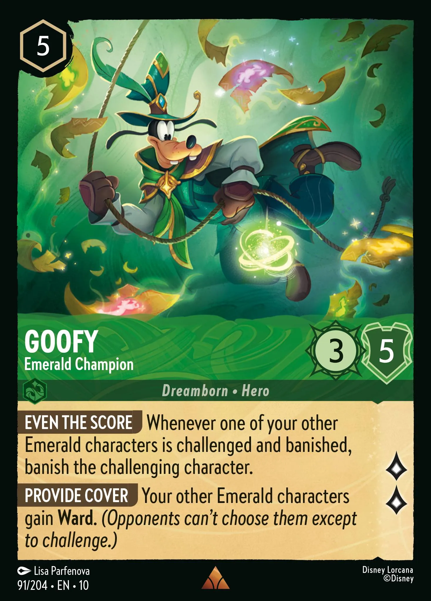 010-091 Goofy - Emerald Champion Lorcana Card | Disney Lorcana