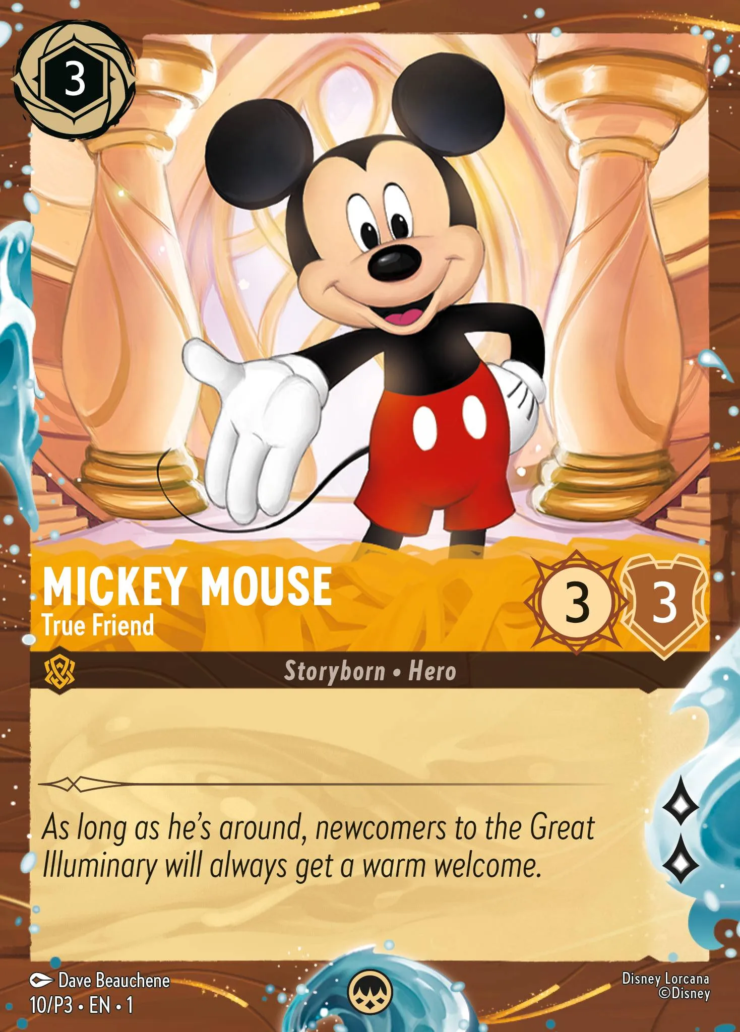 010-023 Mickey Mouse - Amber Champion Lorcana Card | Disney Lorcana