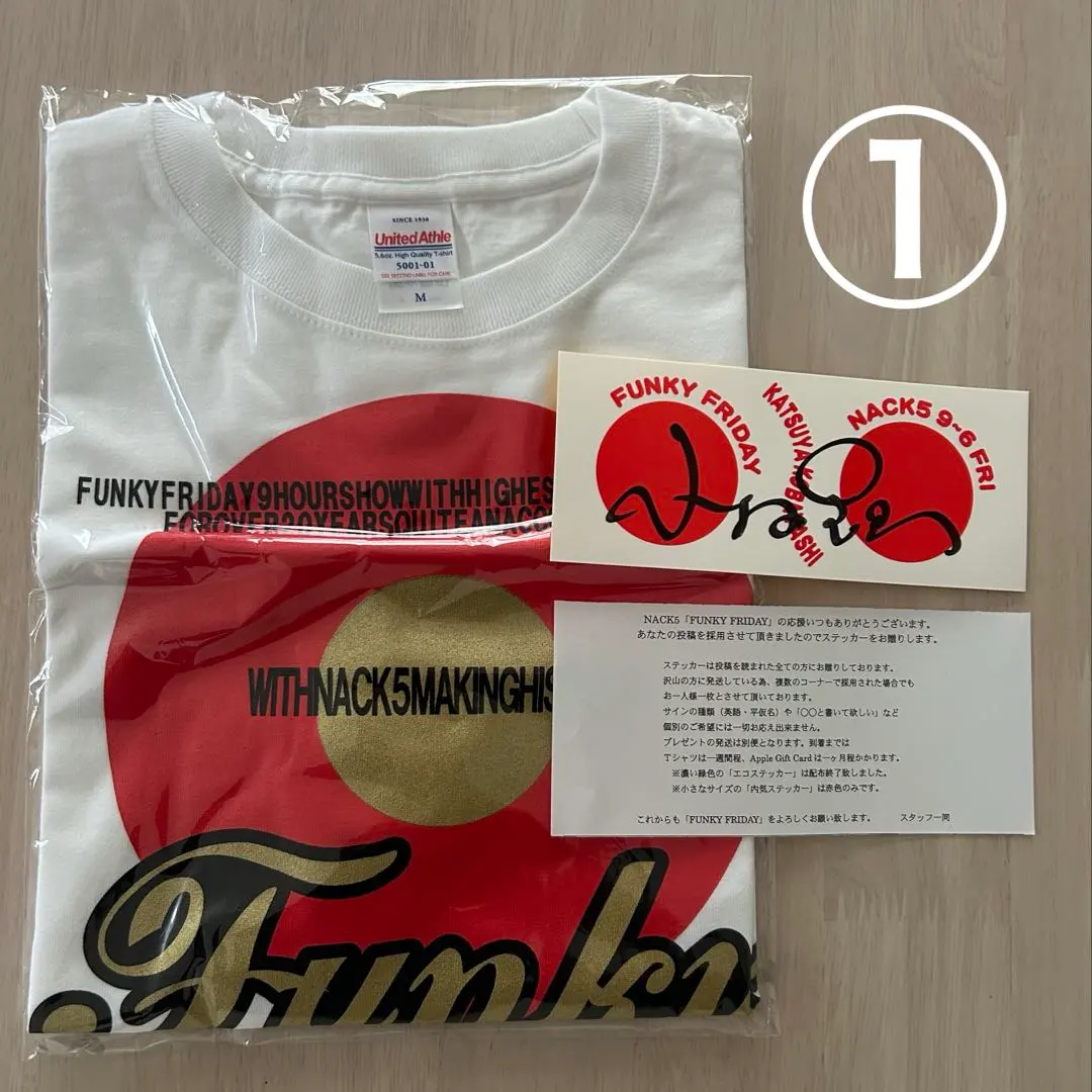 NACK5ファンキーフライデーTシャツMサイズ1着スッテカー2枚セット