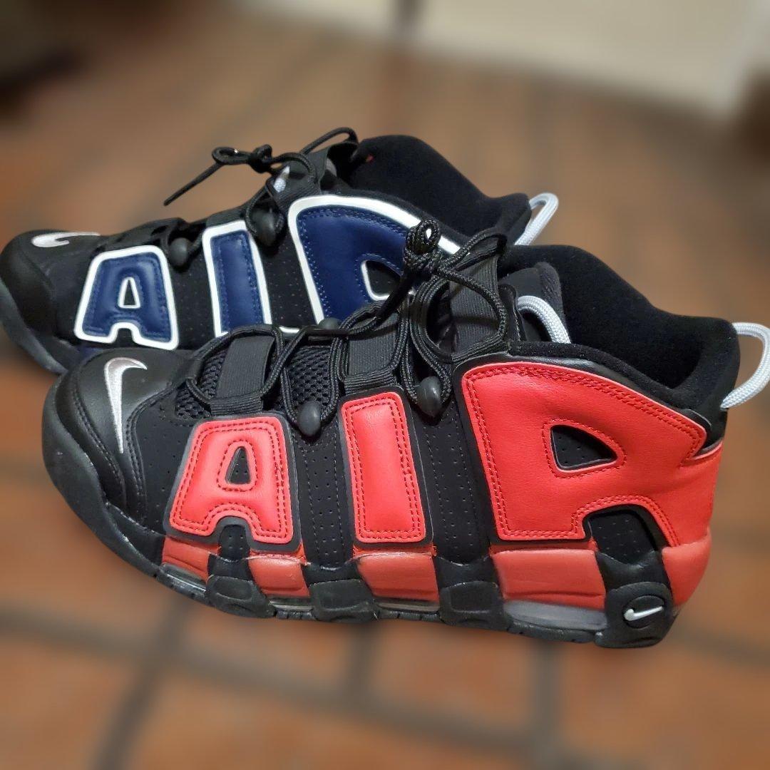 ナイキ エアモア アップテンポ '96 黒＆赤&ネイビー 27.5cm 美品