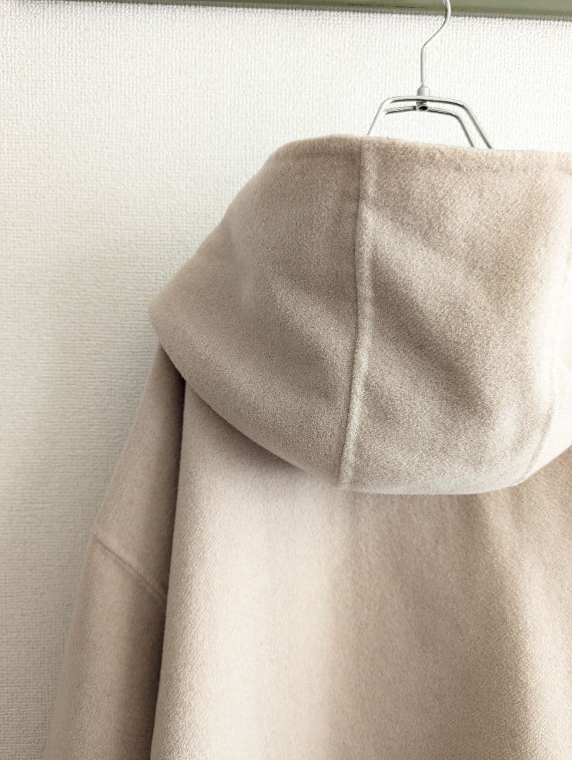 美品】SHIPS any フード付 リバーウール混コート ゆったりサイズ