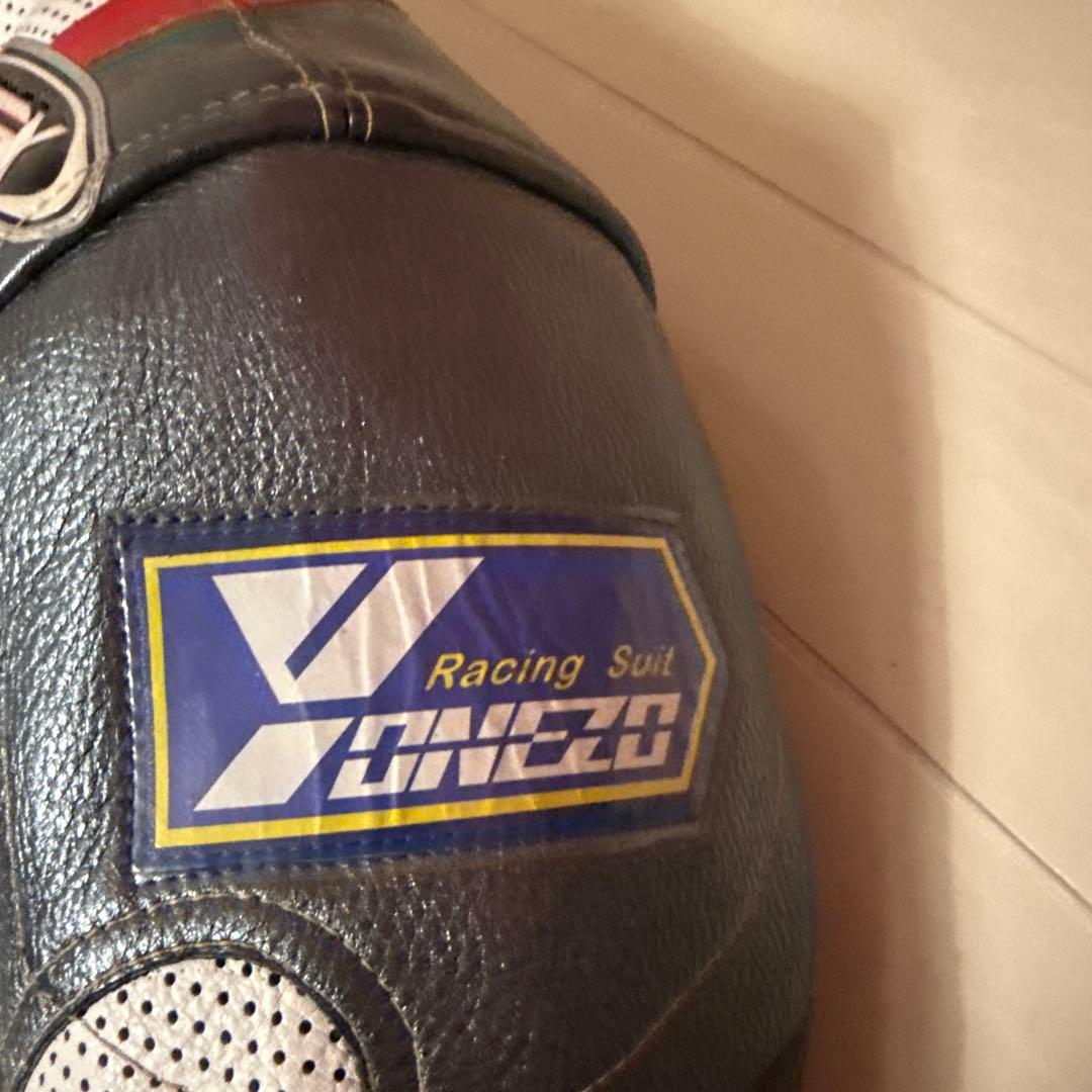 YONEZO 革ツナギ レーシングスーツ 黒/白/赤 MFJ公認 美品 - メルカリ