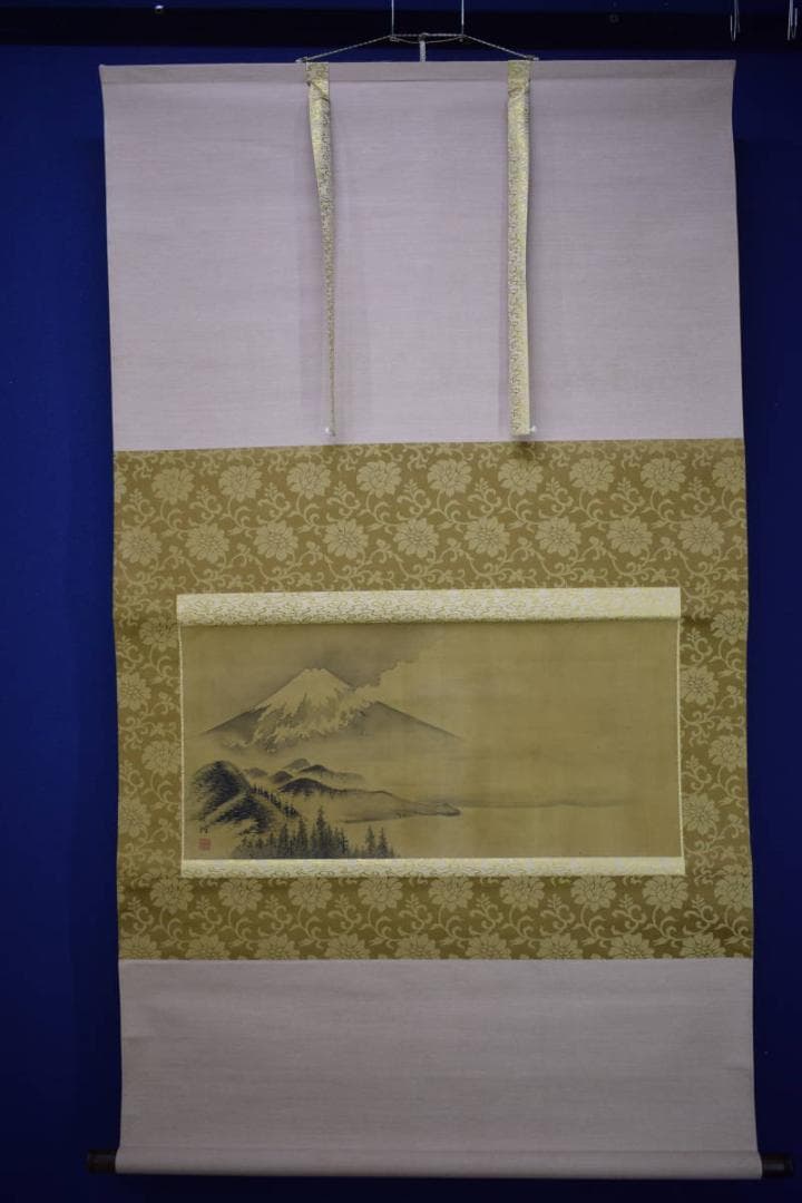 真作/中林竹洞/富士山水図/横物/大幅/布袋屋掛軸HJ-844 - メルカリ