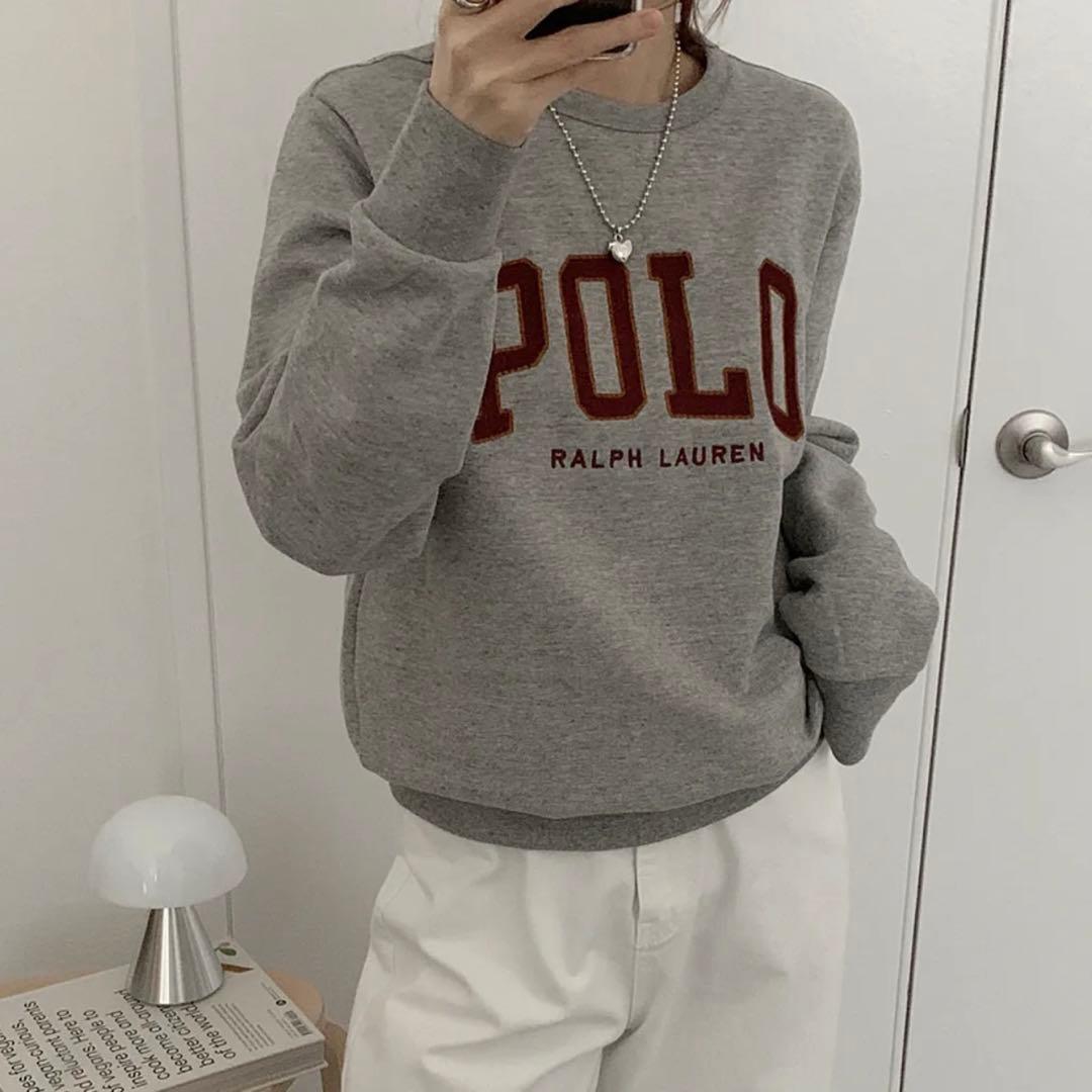 ✨️激レア✨️POLO ラルフローレン スウェット ロゴ トレーナー グレー S POLO RALPH LAUREN（ポロ・ラルフローレン） ポロ ラルフローレン
