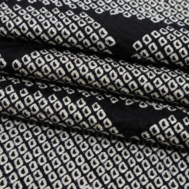 《上質■訪問着■豪華総絞り■シンプル石煉瓦模様■黒白◆袷正絹着物◆HB1-3》