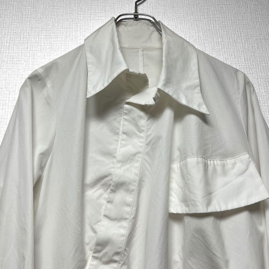ヨウジヤマモトファム 斜めボタン 変形デザインシャツ スナップボタン