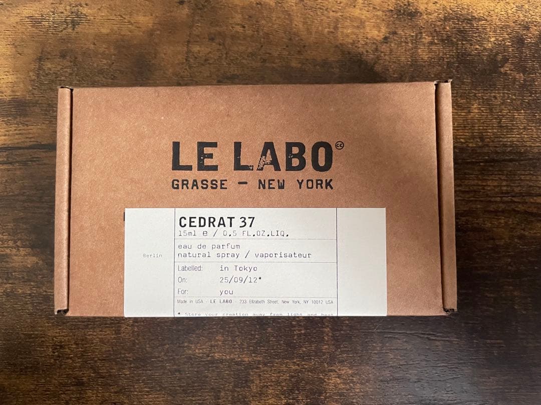 【新品未開封】LE LABO CEDRAT 37 15ml 香水 Le Labo Cedrat 37 セドラ37 オードパルファム