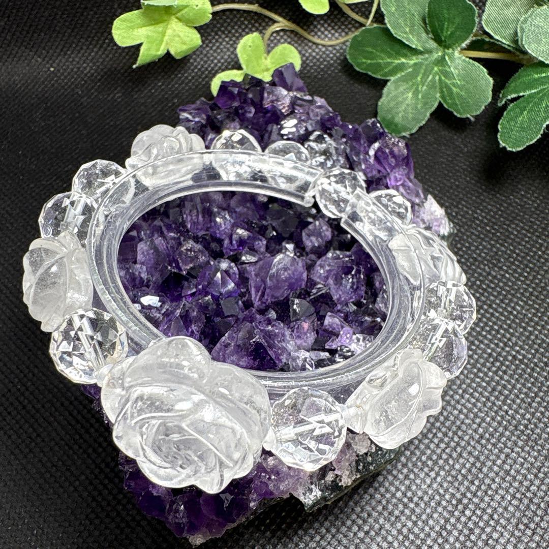 野村早代様お取り置き9/4 水晶 薔薇 ブレスレット