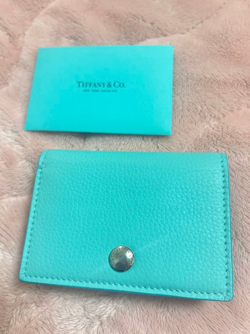 Tiffany & Co. 名刺入れ　カードケース TIFFANY ティファニー ジップ カードケース ブラックレザー (Tiffany