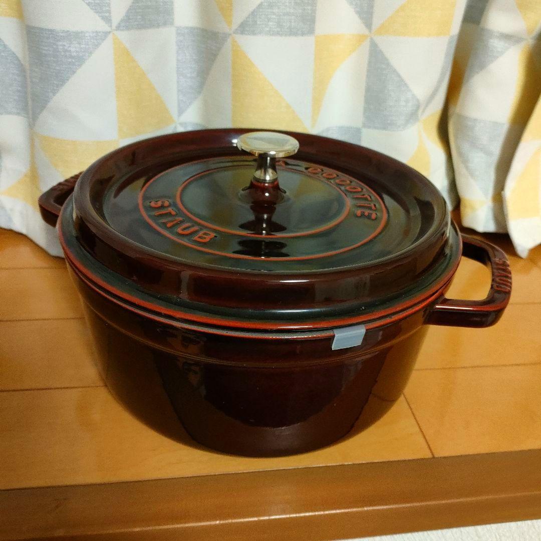staub ココットラウンド グレナディンレッド 24cm ストウブ 鋳物ホーロー鍋 ピコ・ココット 24 cm, ラウンド