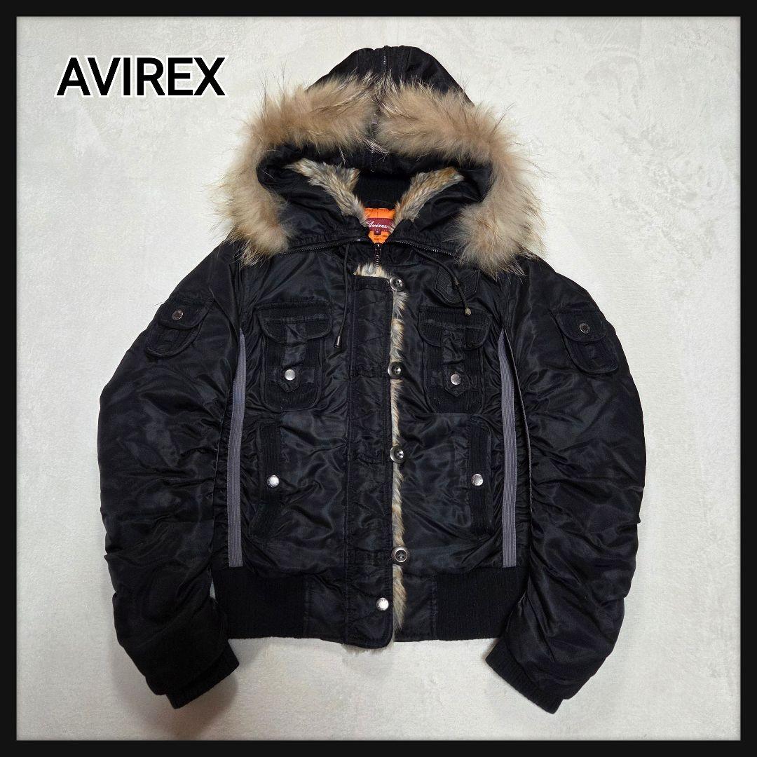 AVIREX N-2Bジャケット ミリタリージャケット y2k ラクーンファー