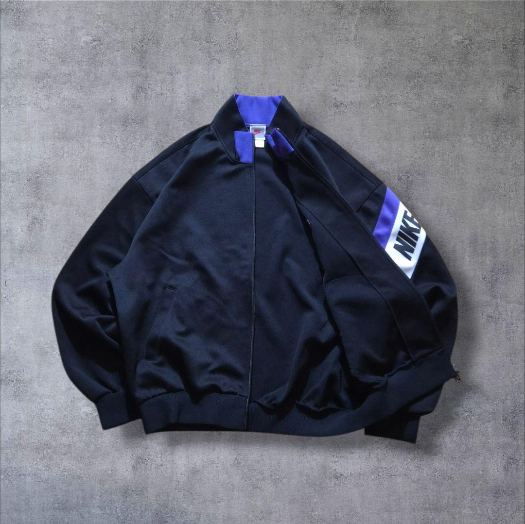 90s銀タグNIKE ナイキ トラックジャケット ジャージ スウッシュ刺繍