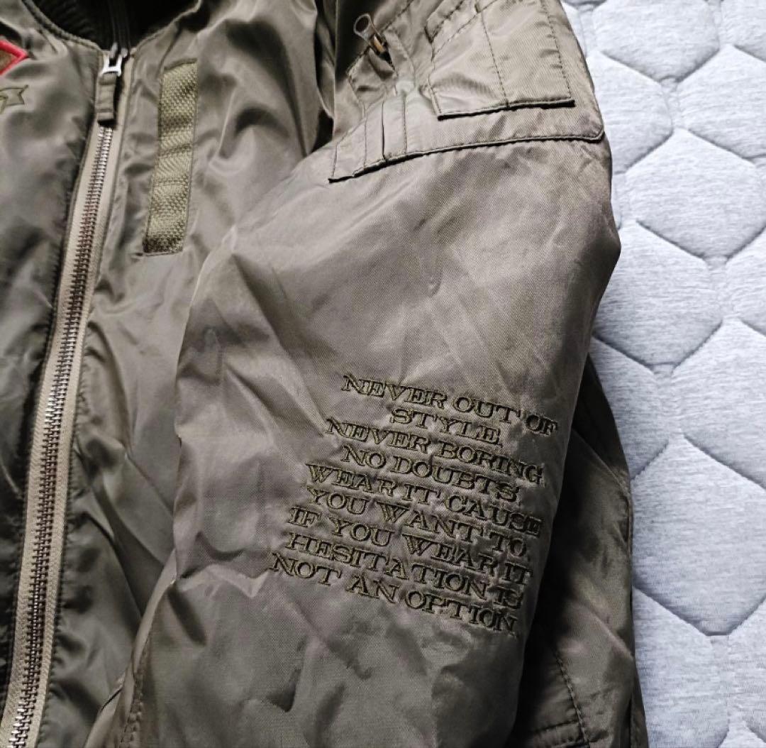 BAD BOY USA バイクジャケットカーキオリーブ Y2k プロテクター付き