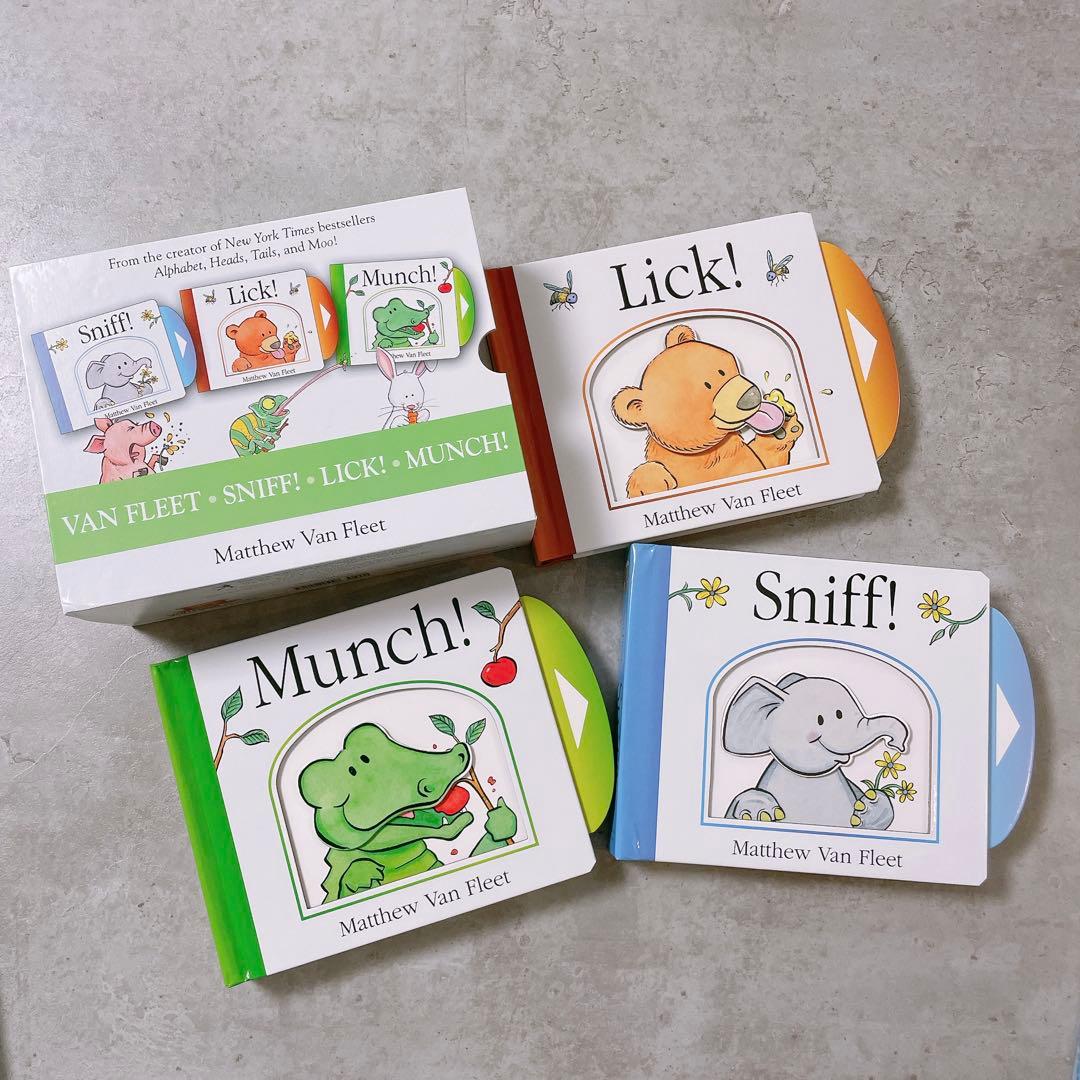 Van Fleet Sniff! Lick! Munch! 仕掛け絵本3冊セット Van Fleet Sniff! Lick! Munch! 仕掛け絵本3冊セット - 絵本・児童書最