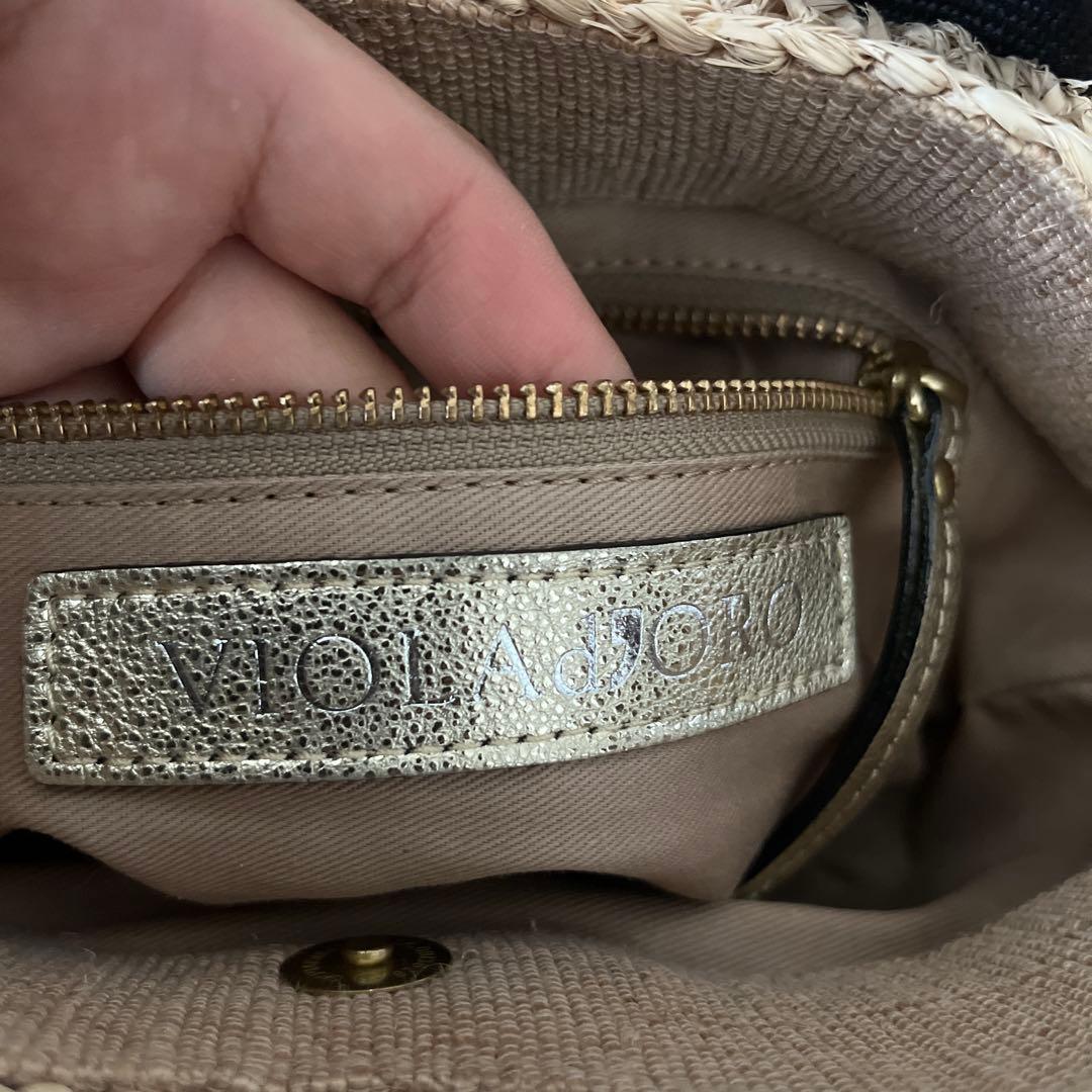 ヴィオラドーロ カゴバッグラフィア2wayタッセル付き美品の通販はau