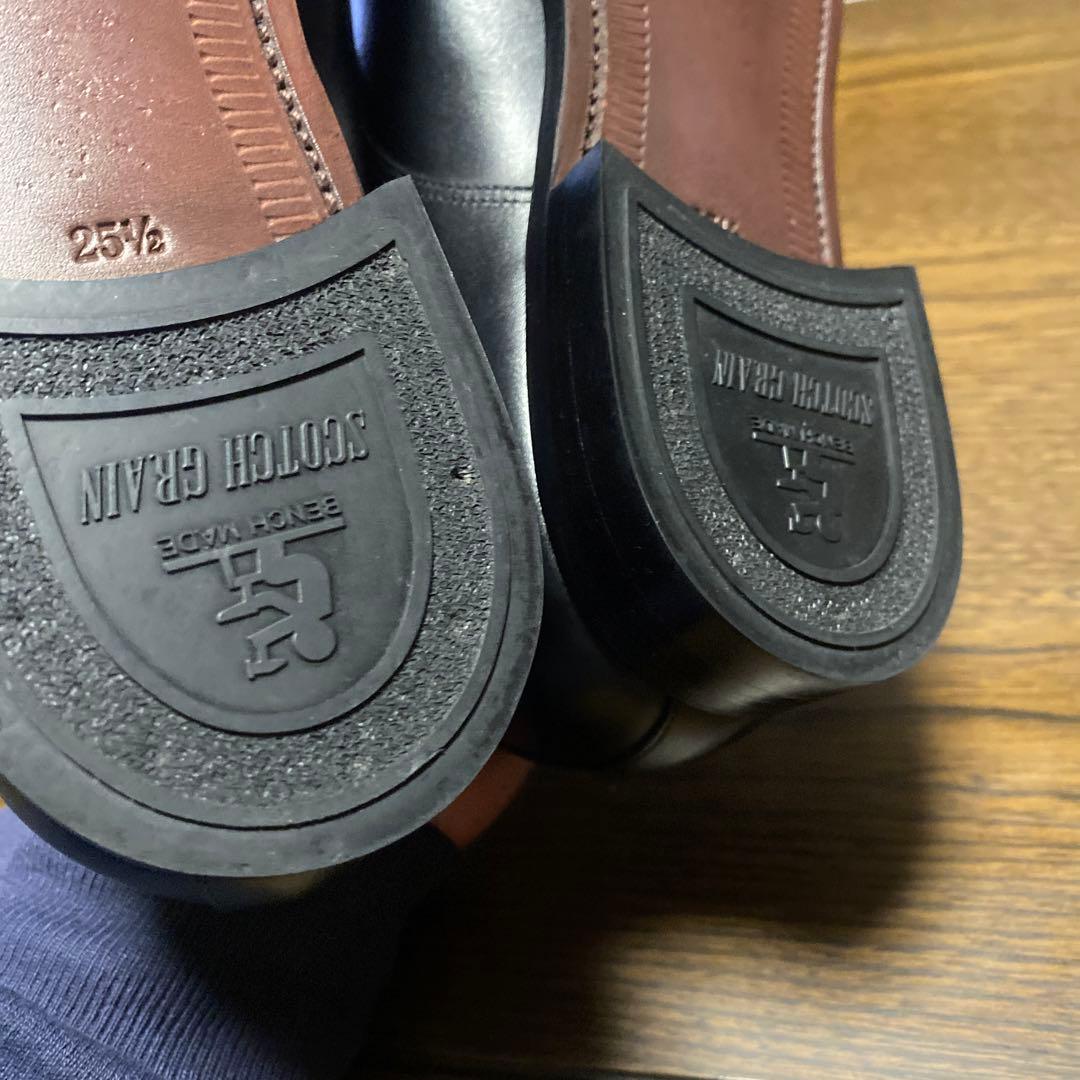 スコッチグレイン メダリオン パンチドキャップトゥ 25.5cm 黒 - メルカリ