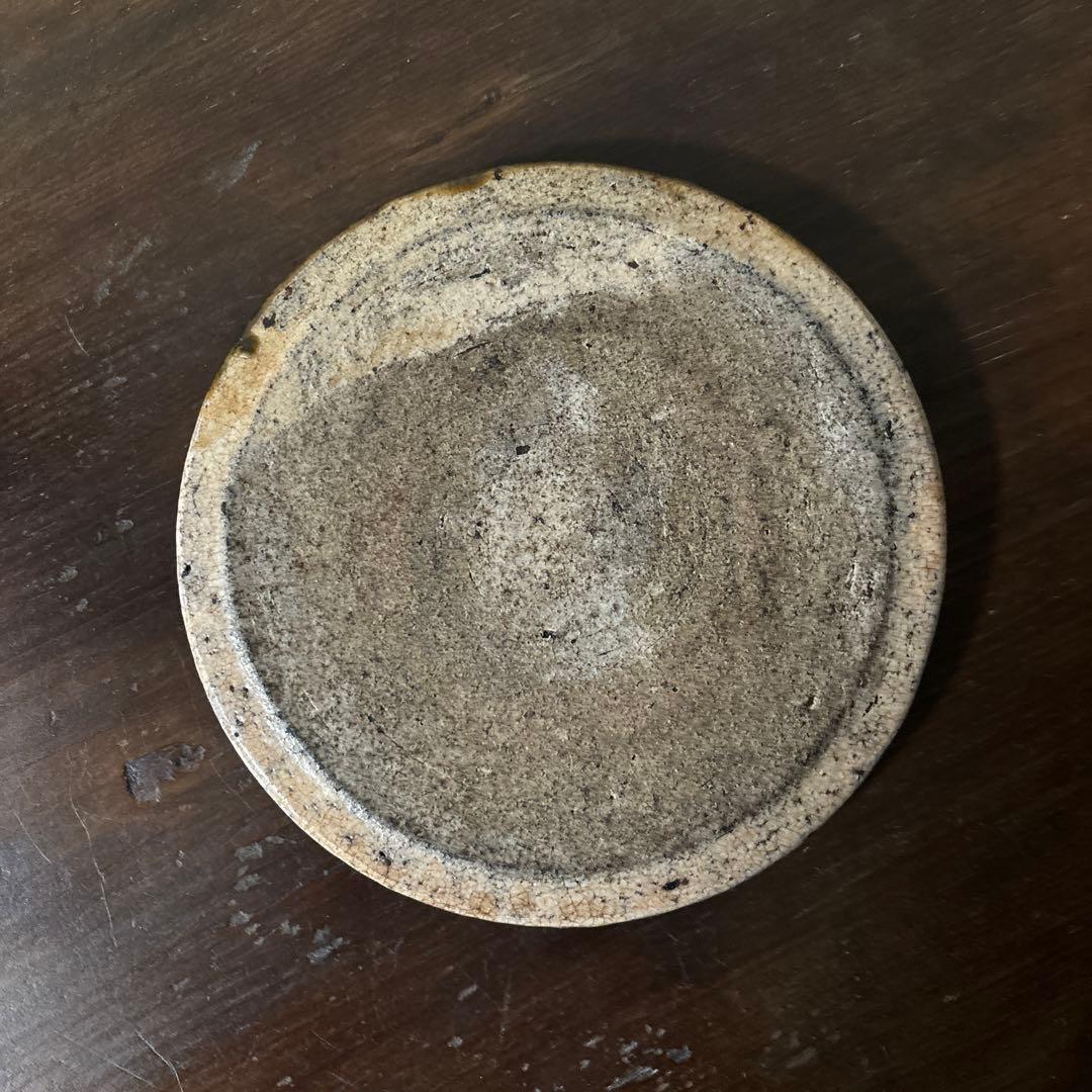 古瀬戸 織部釉行灯皿 行燈皿 石皿 古民芸 美濃 古美術