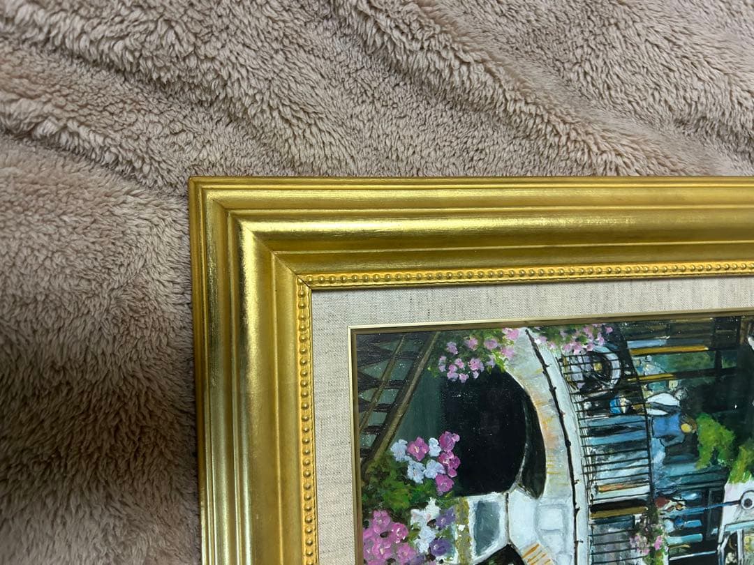 油彩画 原良次［花のある町・フランス] サイズ F10 - メルカリ