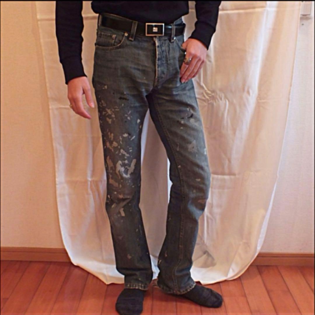 helmut lang 本人期 ヘルムートラング ペンキデニムパンツ 希少 - メルカリ