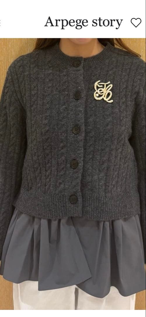 ジャスグリッティウールカシミヤペプラムカーデ Mサイズ ジャス