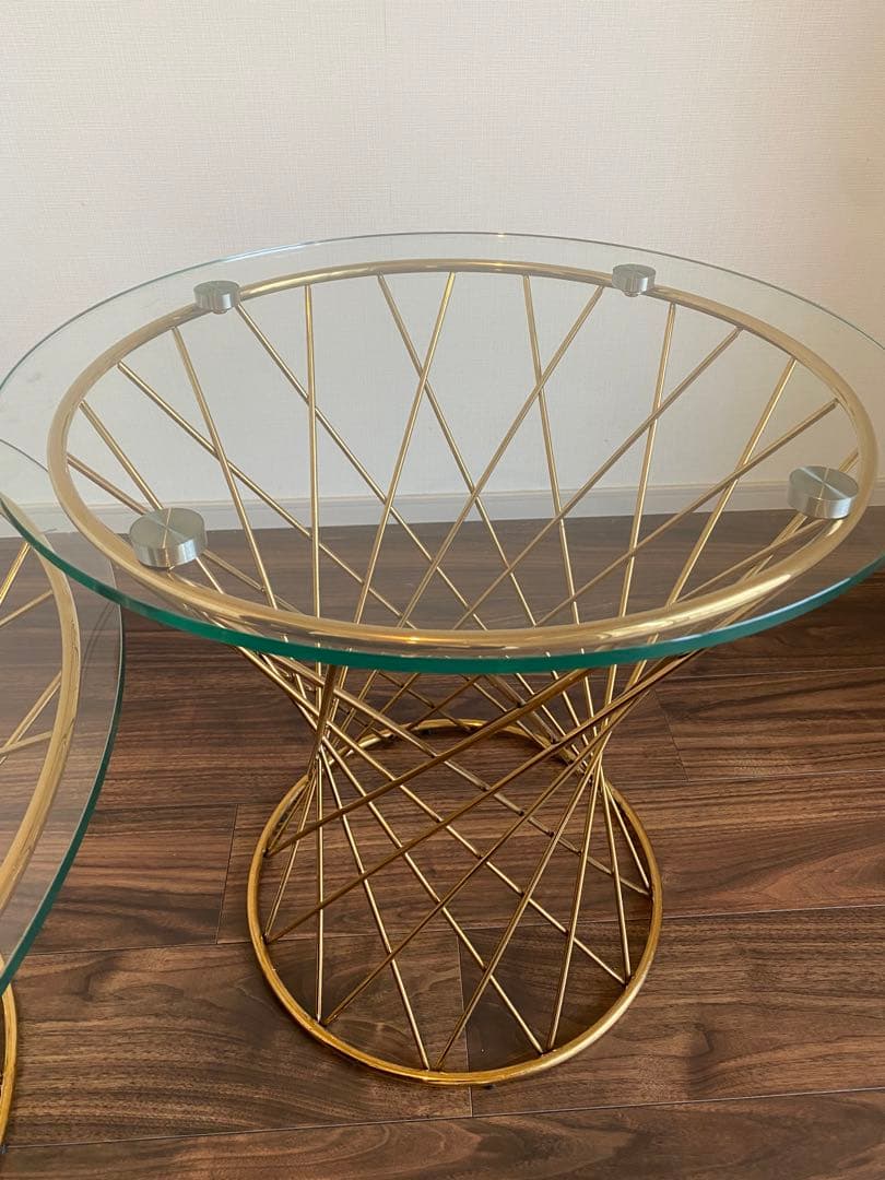 フランフラン　マーリア サイドテーブル クリア マーリア サイドテーブル クリア×ゴールド φ500 | Francfranc（フラン