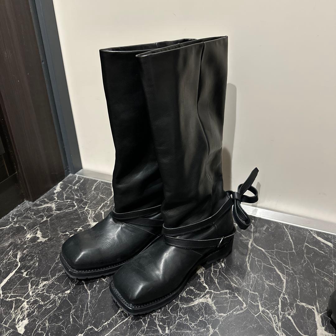 靴 OUR LEGACY HIGH ENGINE BOOT / BLACK 42 Our Legacy - High Engine Boot Black Tensile Cattle Hide