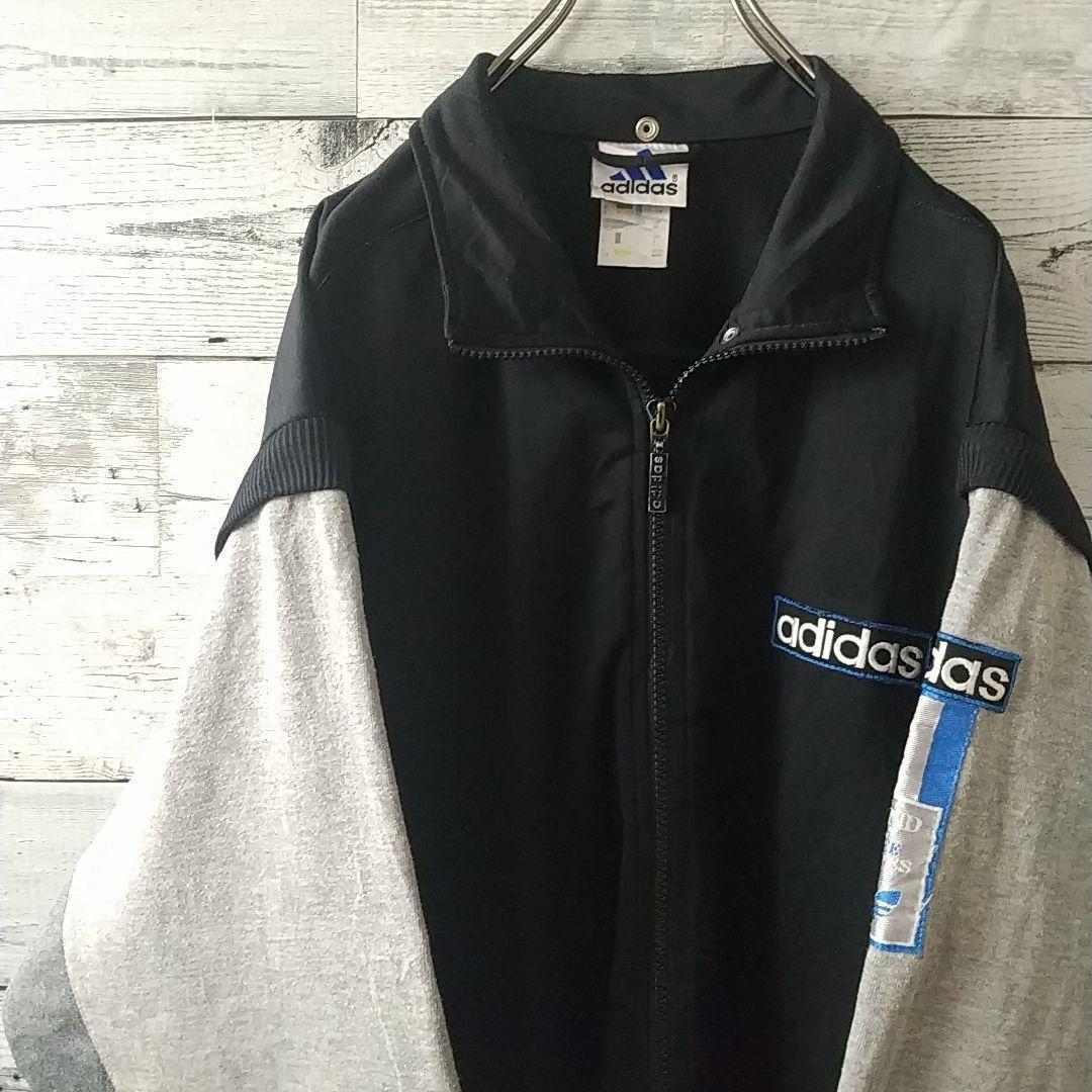 90s アディダス 刺繍 アームロゴ アーム着脱可 異素材 トラックジャケット 超美品】あのちゃん着用 90s adidas トラックジャケット ジャージ