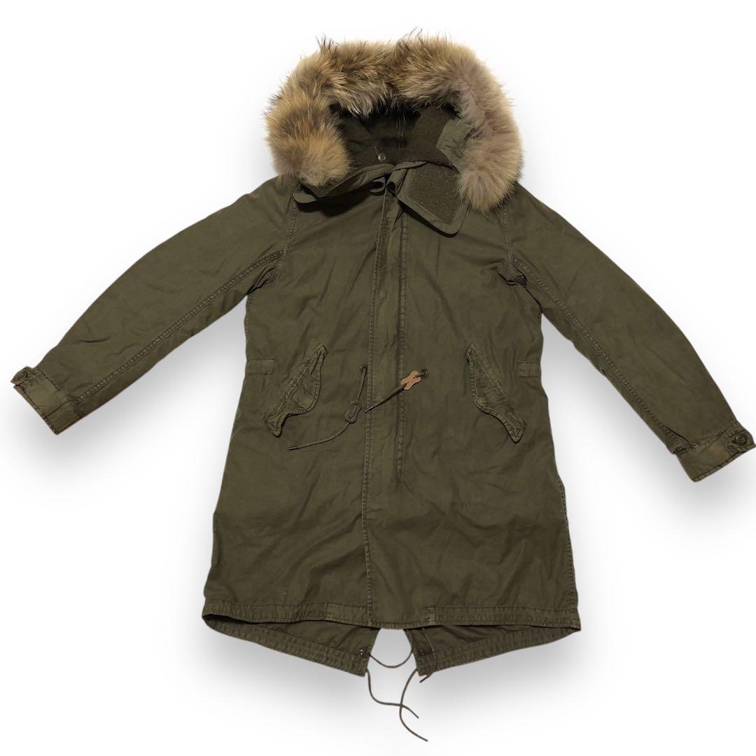 ゴア】モッズコート ミリタリー キルトインナー ラクーンファー 脱着