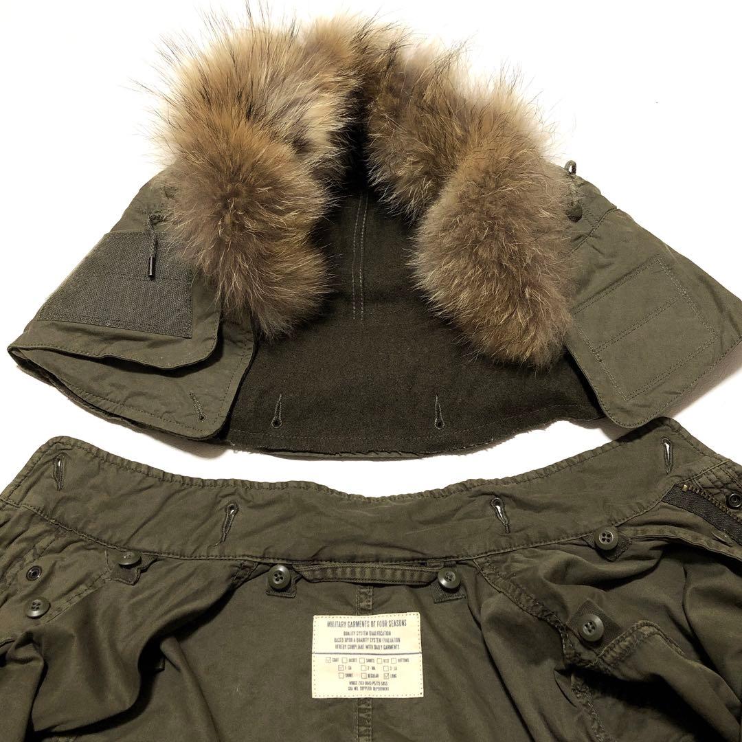 ゴア】モッズコート ミリタリー キルトインナー ラクーンファー 脱着