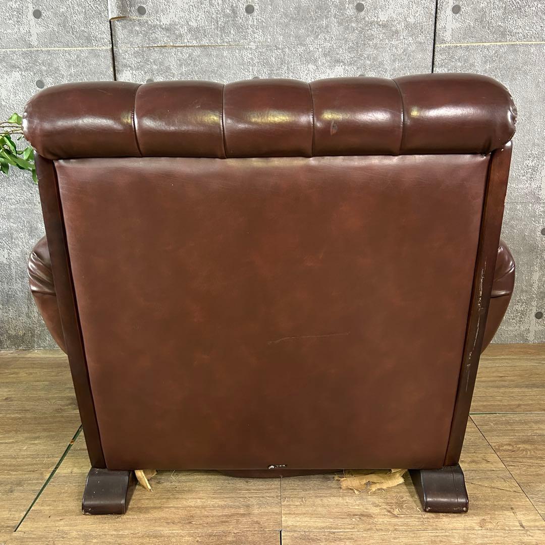 カリモク家具 karimoku꧂オールドカリモク 1Pレザーアームソファ