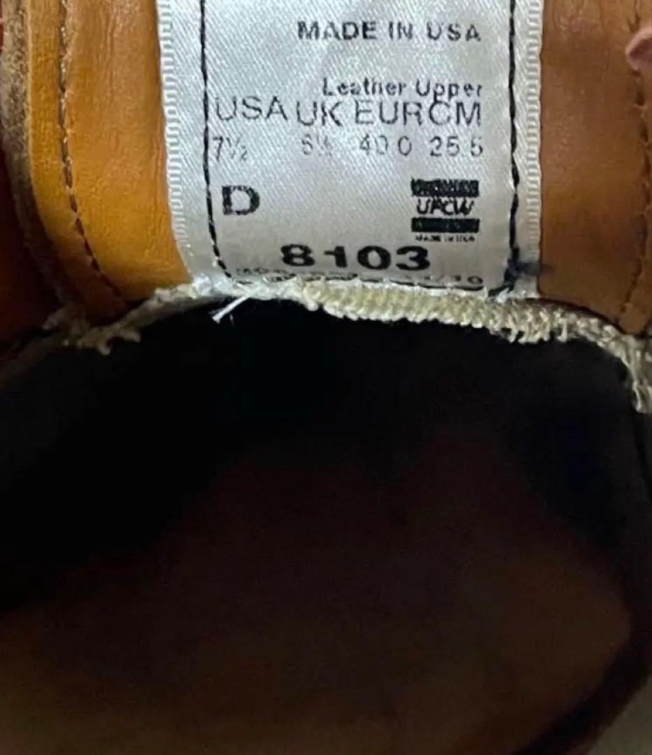 良品 希少REDWINGレッドウィング8103 オックスフォードUS7 1/2 - メルカリ
