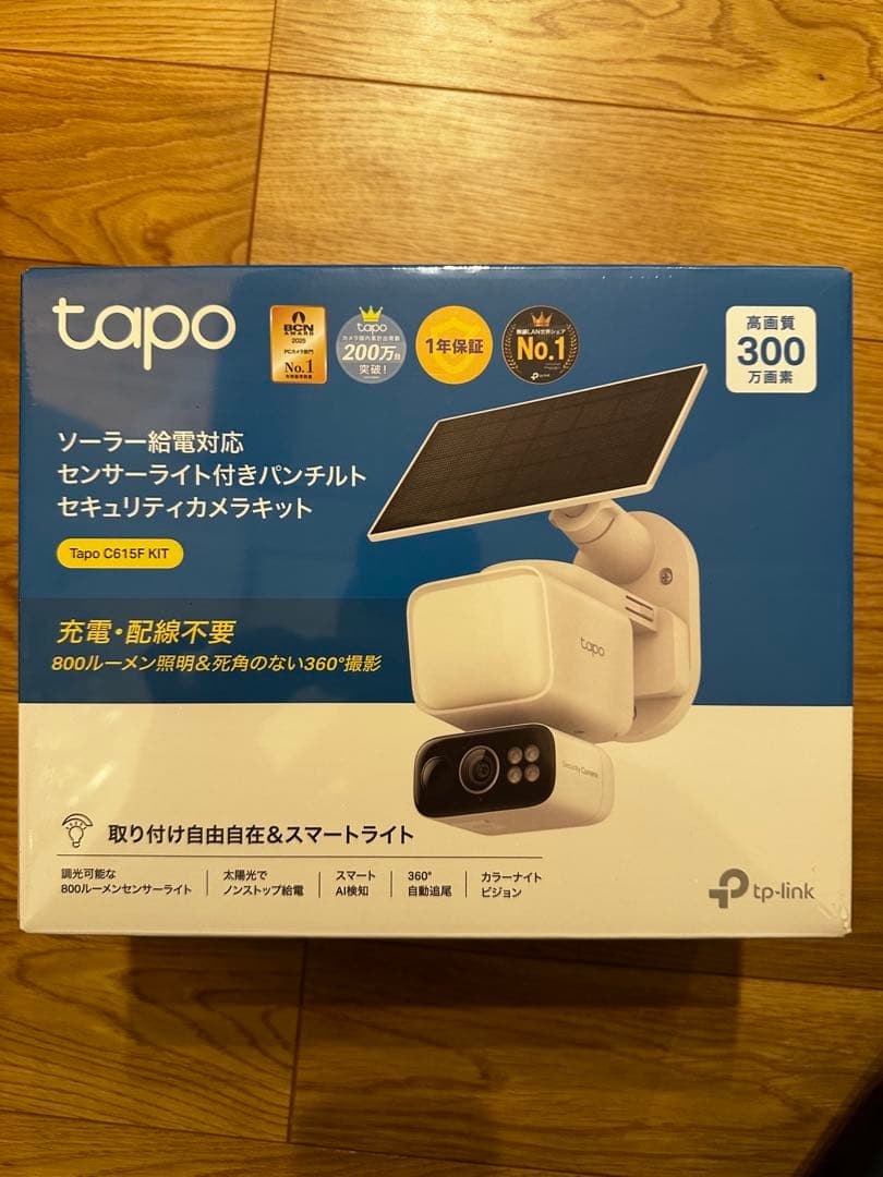 【新品】Tapo C615F 屋外 防犯カメラ ソーラー 新発売】Tapo 2K ソーラー給電対応センサーライト付きパンチルト 防犯