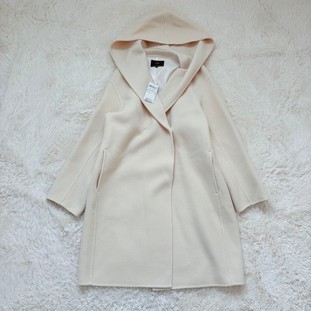 新品タグ付き✨23区　ウールリバー フーデッドコート フード付き　ウールコート 23区（ニジュウサンク）の「ソフトウールリバー フーデットコート