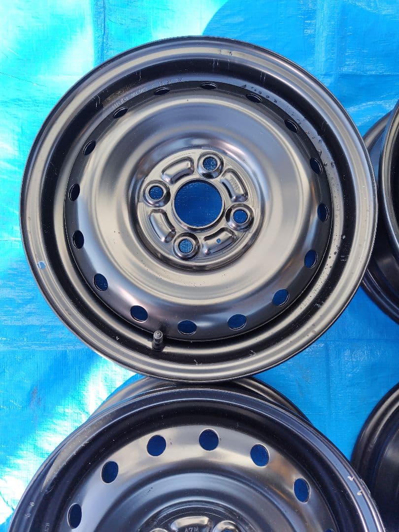 Ⓑ14インチ・スチールホイール4本、4H-100㎜、14✕4.5J、送料込み